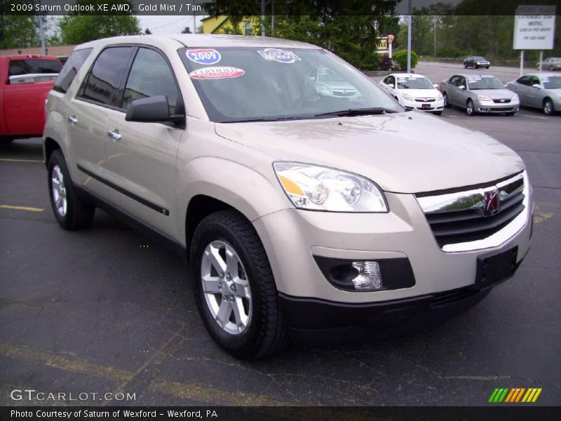 Gold Mist / Tan 2009 Saturn Outlook XE AWD