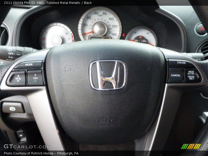 Polished Metal Metallic / Black 2011 Honda Pilot EX 4WD