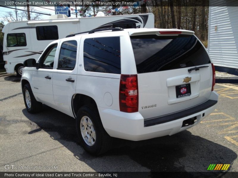 Summit White / Dark Titanium/Light Titanium 2007 Chevrolet Tahoe LS 4x4