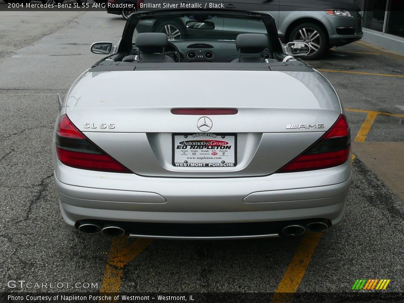 Brilliant Silver Metallic / Black 2004 Mercedes-Benz SL 55 AMG Roadster