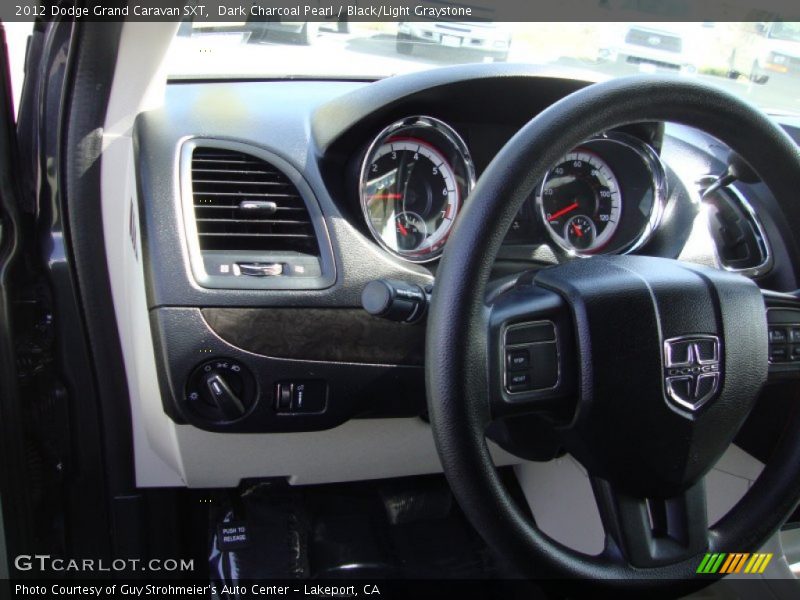 Dark Charcoal Pearl / Black/Light Graystone 2012 Dodge Grand Caravan SXT