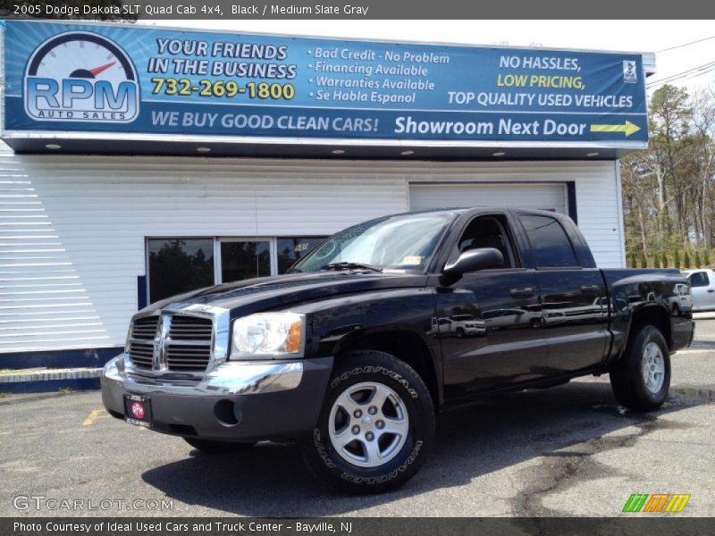 Black / Medium Slate Gray 2005 Dodge Dakota SLT Quad Cab 4x4