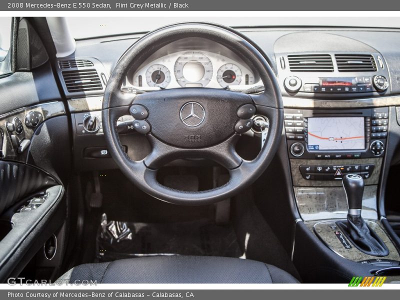 Flint Grey Metallic / Black 2008 Mercedes-Benz E 550 Sedan