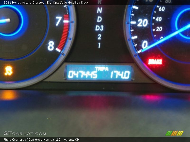 Opal Sage Metallic / Black 2011 Honda Accord Crosstour EX