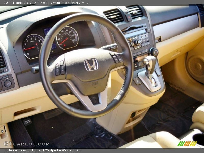 Crystal Black Pearl / Ivory 2011 Honda CR-V EX-L 4WD