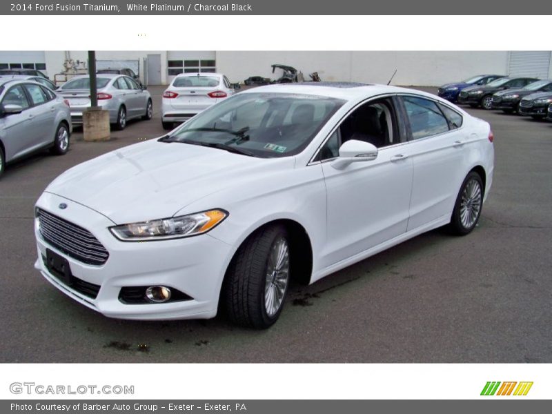 White Platinum / Charcoal Black 2014 Ford Fusion Titanium
