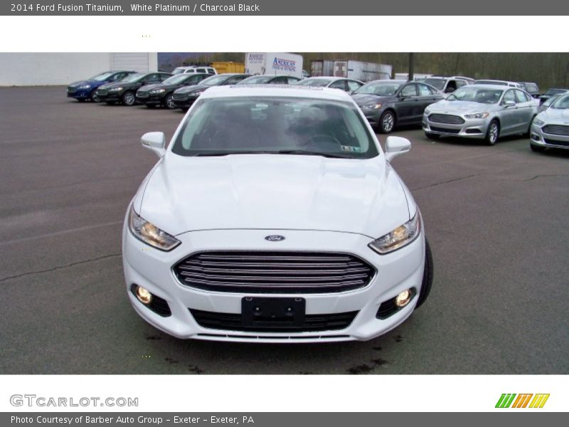 White Platinum / Charcoal Black 2014 Ford Fusion Titanium