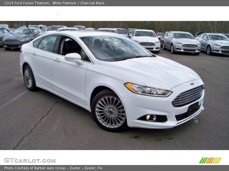 White Platinum / Charcoal Black 2014 Ford Fusion Titanium