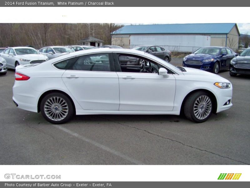 White Platinum / Charcoal Black 2014 Ford Fusion Titanium
