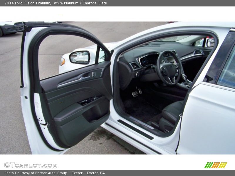 White Platinum / Charcoal Black 2014 Ford Fusion Titanium