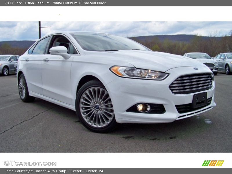 White Platinum / Charcoal Black 2014 Ford Fusion Titanium