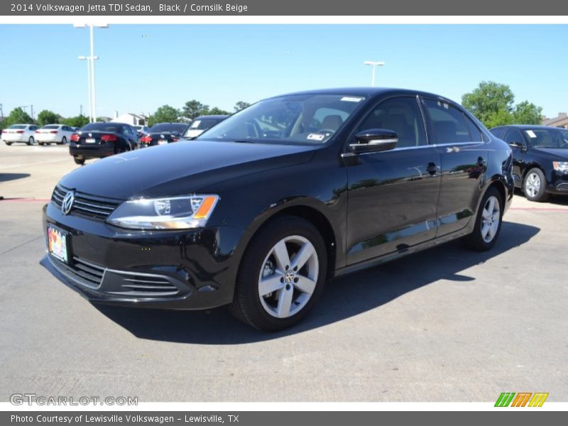 Black / Cornsilk Beige 2014 Volkswagen Jetta TDI Sedan