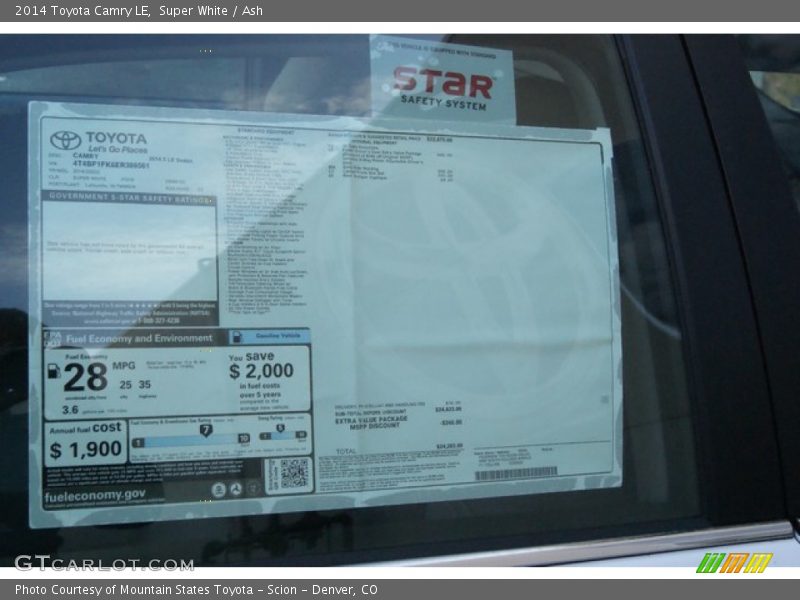 Super White / Ash 2014 Toyota Camry LE