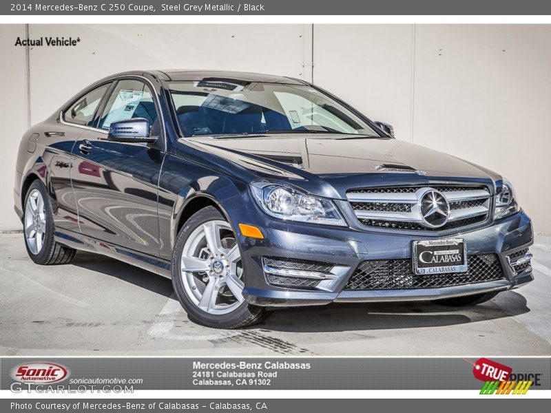 Steel Grey Metallic / Black 2014 Mercedes-Benz C 250 Coupe