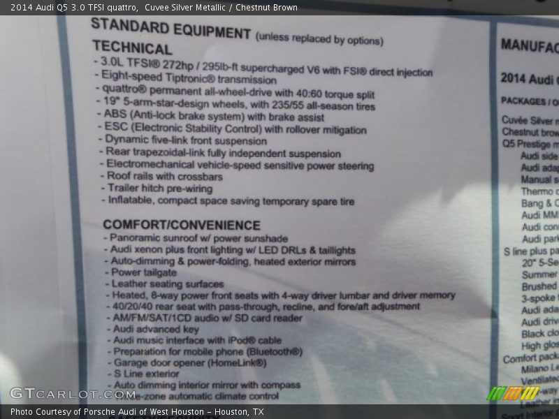 Cuvee Silver Metallic / Chestnut Brown 2014 Audi Q5 3.0 TFSI quattro