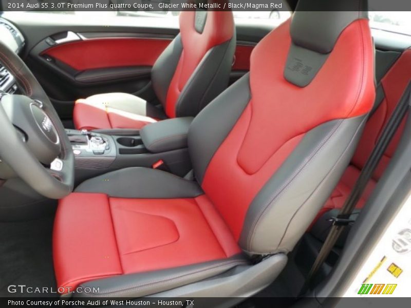 Glacier White Metallic / Black/Magma Red 2014 Audi S5 3.0T Premium Plus quattro Coupe