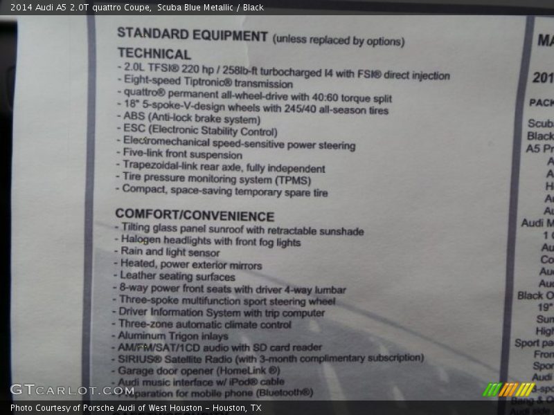 Scuba Blue Metallic / Black 2014 Audi A5 2.0T quattro Coupe