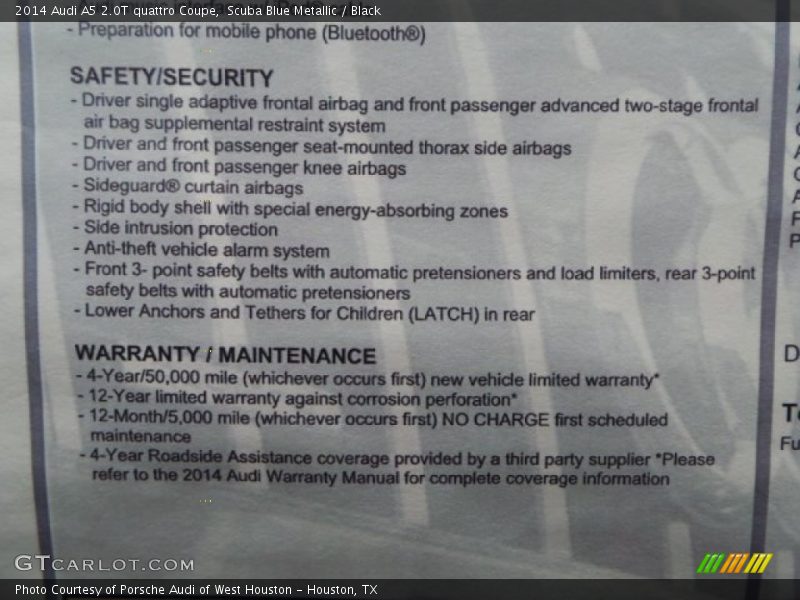 Scuba Blue Metallic / Black 2014 Audi A5 2.0T quattro Coupe
