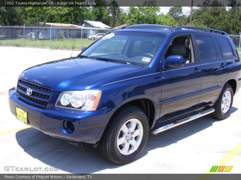 Indigo Ink Pearl / Gray 2002 Toyota Highlander V6