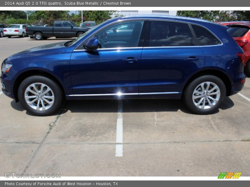Scuba Blue Metallic / Chestnut Brown 2014 Audi Q5 2.0 TFSI quattro