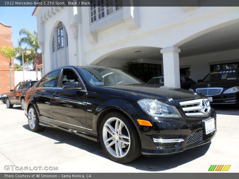 Black / Black 2012 Mercedes-Benz C 250 Sport