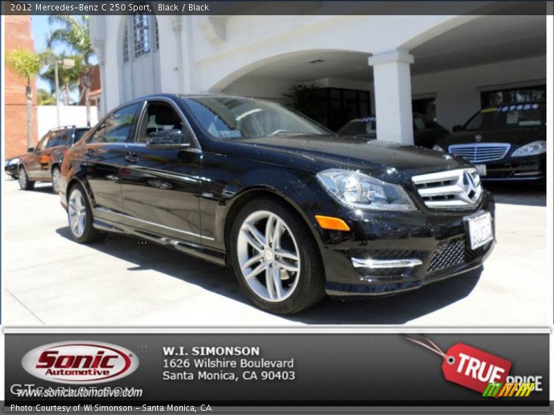 Black / Black 2012 Mercedes-Benz C 250 Sport