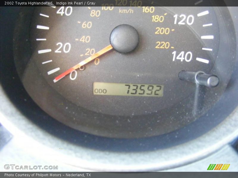 Indigo Ink Pearl / Gray 2002 Toyota Highlander V6
