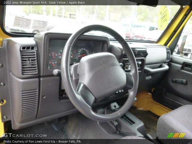 Solar Yellow / Agate Black 2002 Jeep Wrangler Sport 4x4