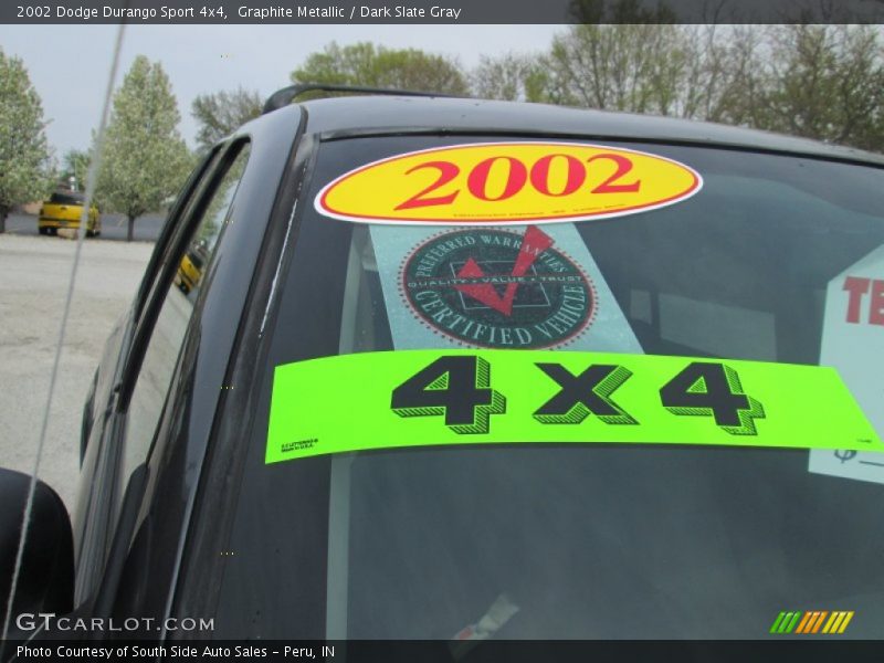 Graphite Metallic / Dark Slate Gray 2002 Dodge Durango Sport 4x4