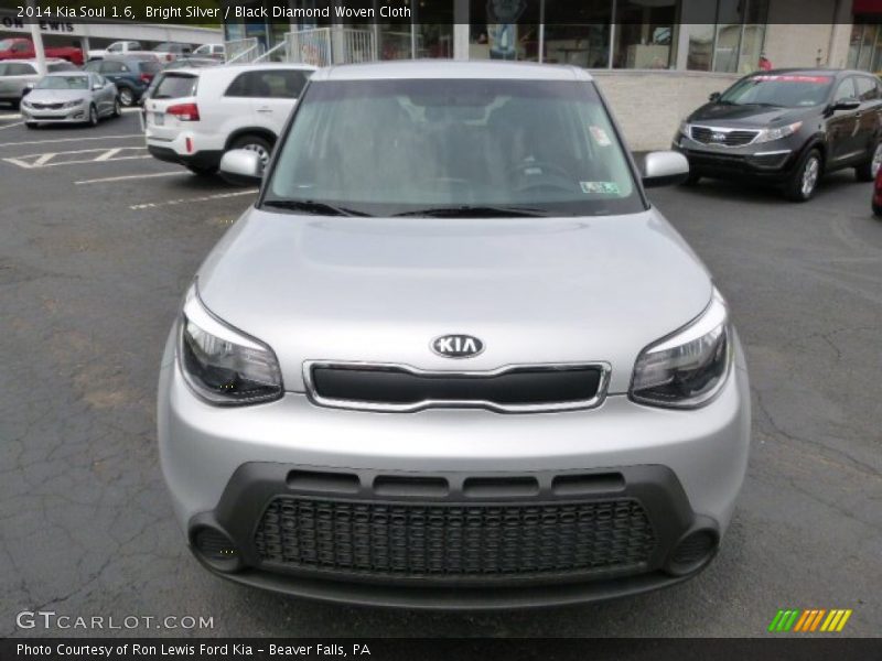 Bright Silver / Black Diamond Woven Cloth 2014 Kia Soul 1.6