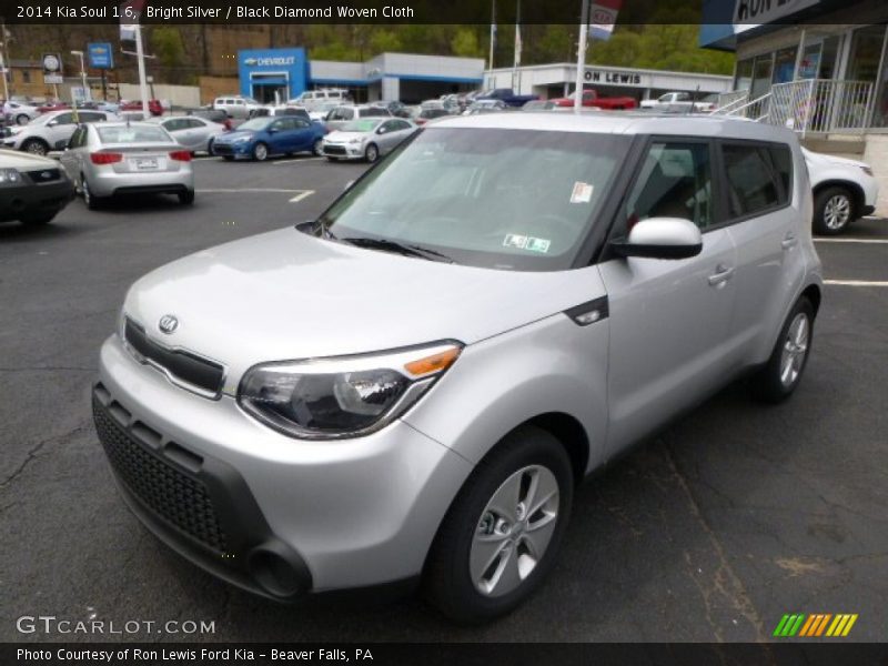 Bright Silver / Black Diamond Woven Cloth 2014 Kia Soul 1.6