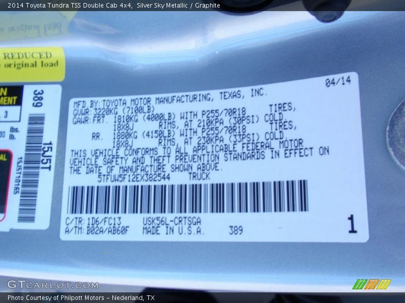 Silver Sky Metallic / Graphite 2014 Toyota Tundra TSS Double Cab 4x4