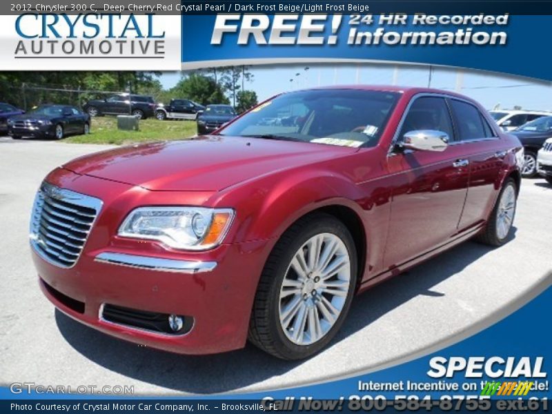 Deep Cherry Red Crystal Pearl / Dark Frost Beige/Light Frost Beige 2012 Chrysler 300 C