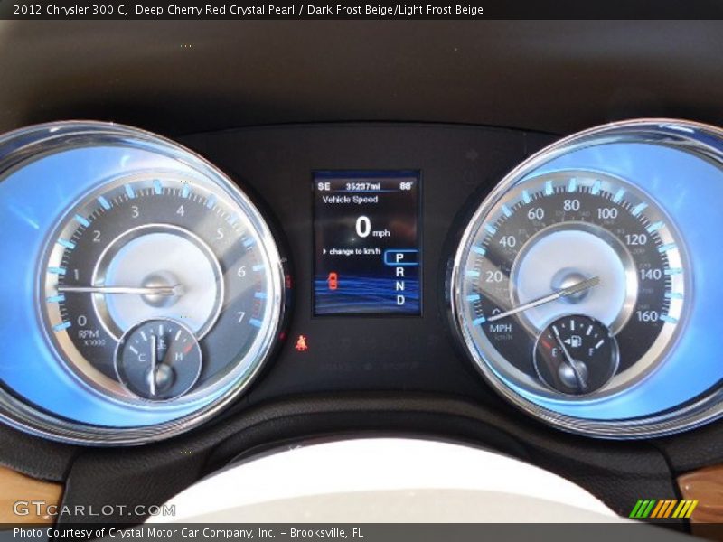 Deep Cherry Red Crystal Pearl / Dark Frost Beige/Light Frost Beige 2012 Chrysler 300 C