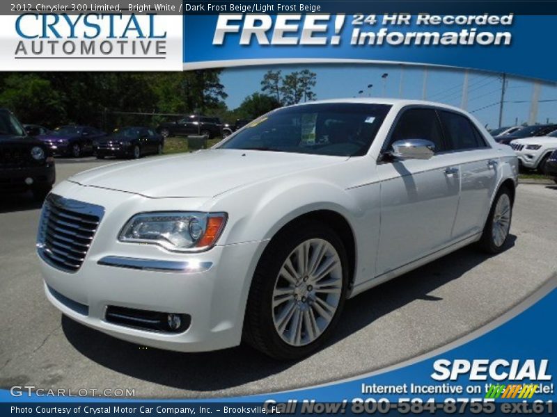 Bright White / Dark Frost Beige/Light Frost Beige 2012 Chrysler 300 Limited