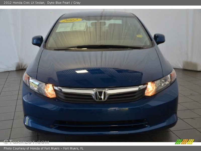 Dyno Blue Pearl / Gray 2012 Honda Civic LX Sedan
