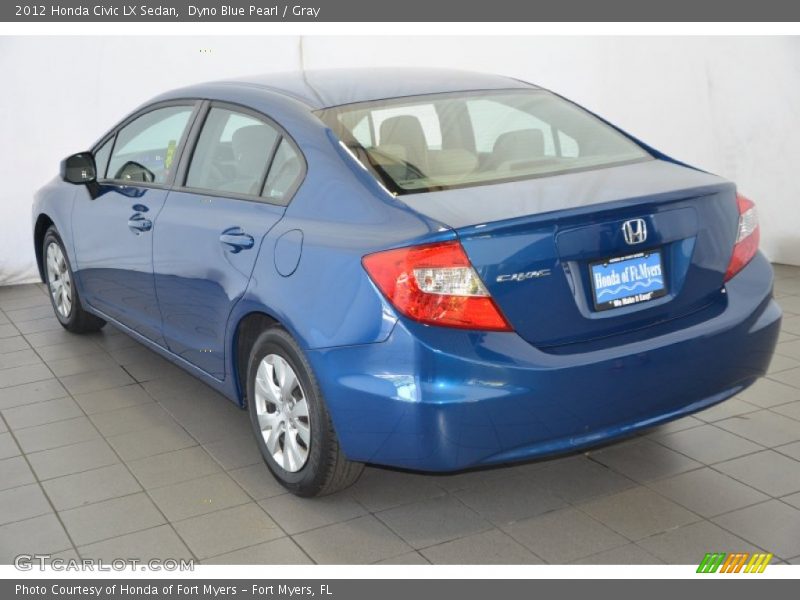 Dyno Blue Pearl / Gray 2012 Honda Civic LX Sedan