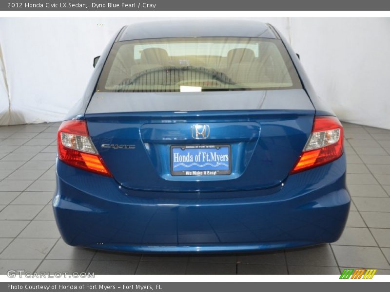 Dyno Blue Pearl / Gray 2012 Honda Civic LX Sedan