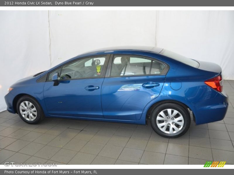 Dyno Blue Pearl / Gray 2012 Honda Civic LX Sedan