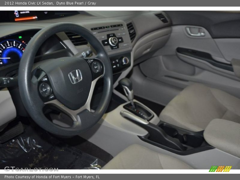 Dyno Blue Pearl / Gray 2012 Honda Civic LX Sedan