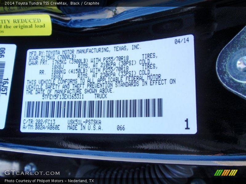Black / Graphite 2014 Toyota Tundra TSS CrewMax