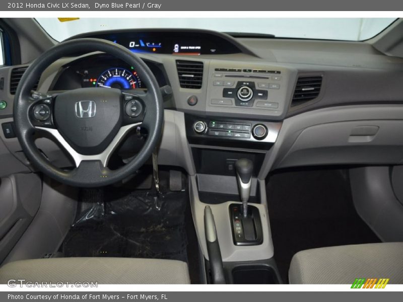 Dyno Blue Pearl / Gray 2012 Honda Civic LX Sedan
