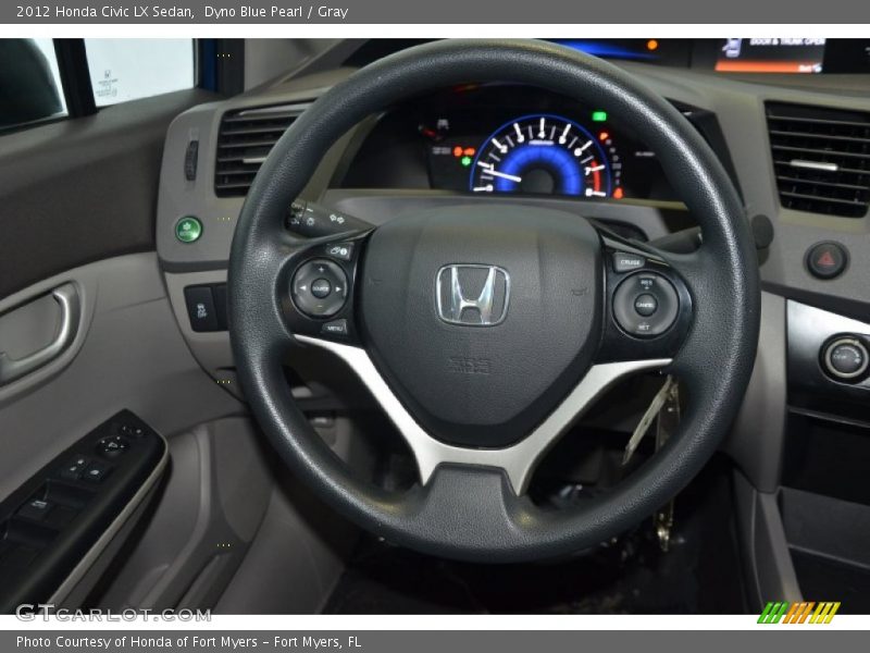 Dyno Blue Pearl / Gray 2012 Honda Civic LX Sedan