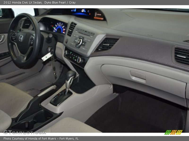 Dyno Blue Pearl / Gray 2012 Honda Civic LX Sedan