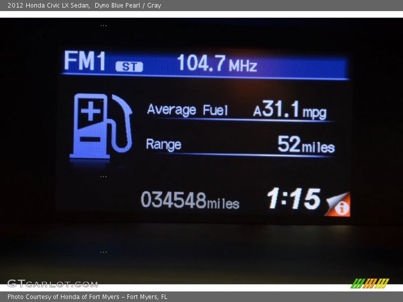 Dyno Blue Pearl / Gray 2012 Honda Civic LX Sedan