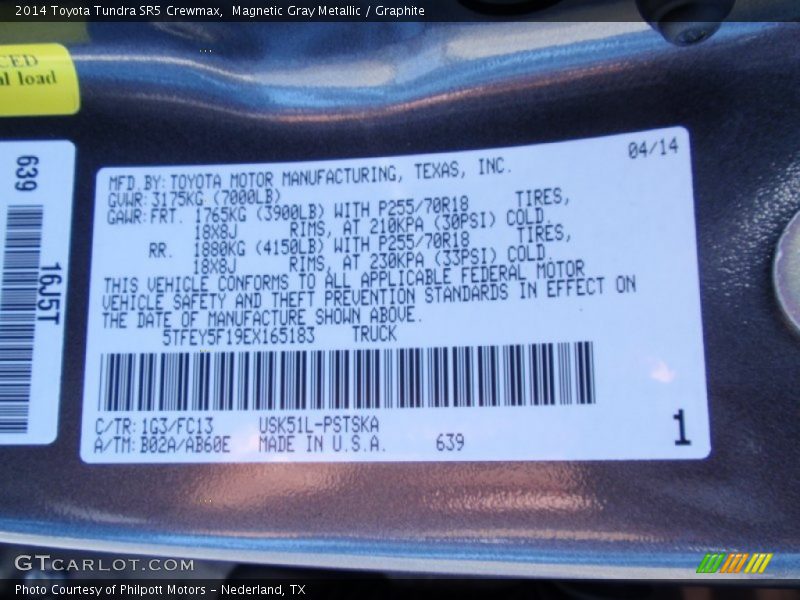 Magnetic Gray Metallic / Graphite 2014 Toyota Tundra SR5 Crewmax