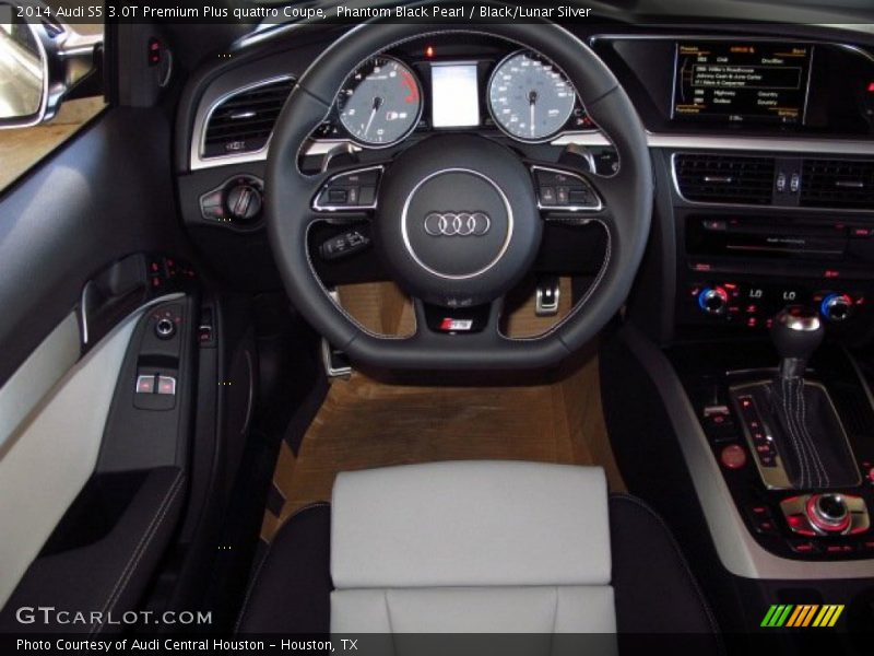 Phantom Black Pearl / Black/Lunar Silver 2014 Audi S5 3.0T Premium Plus quattro Coupe
