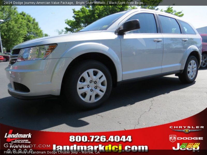 Bright Silver Metallic / Black/Light Frost Beige 2014 Dodge Journey Amercian Value Package