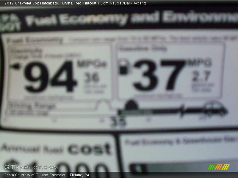 Crystal Red Tintcoat / Light Neutral/Dark Accents 2012 Chevrolet Volt Hatchback