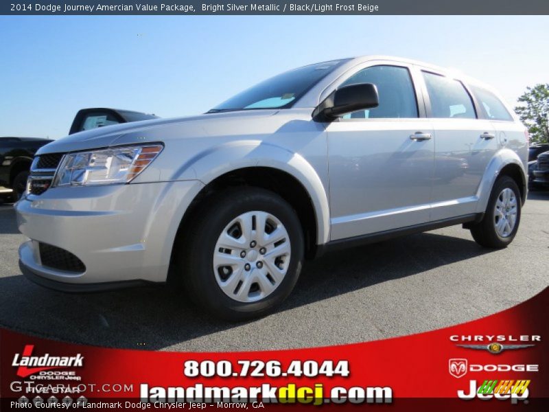 Bright Silver Metallic / Black/Light Frost Beige 2014 Dodge Journey Amercian Value Package